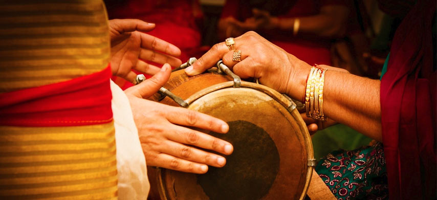 Le ravane instrument traditionne de l'Ile Maurice